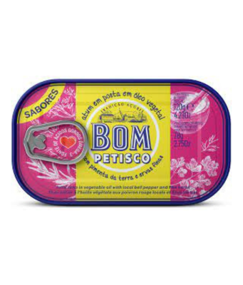 Atum Bom Petisco Em Posta com Pimenta da Terra e Ervas Finas 120 Gr