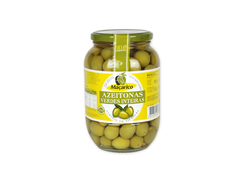 Maçarico Azeitonas Verde Inteiras 520 Gr