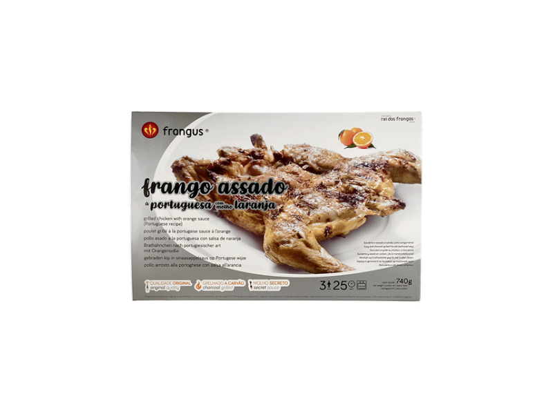 Frangus Frango Assado na Brasa molho Laranja Covete Cong. 740 Gr