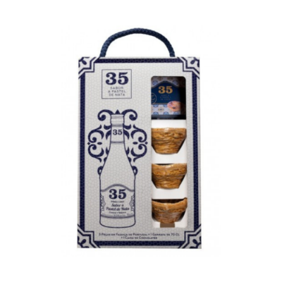 Licor 35 – Creme de Pastel de Nata Pack Portugal + 3 Cups + Chocolates 70 Cl