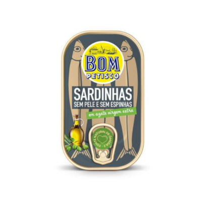 Bom Petisco Sardinhas Sem Pel e Sem Espinhas Em Azeite VE 120 Gr