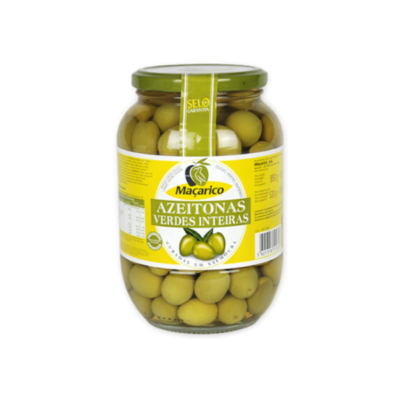Maçarico Azeitonas Verde Inteiras 520 Gr