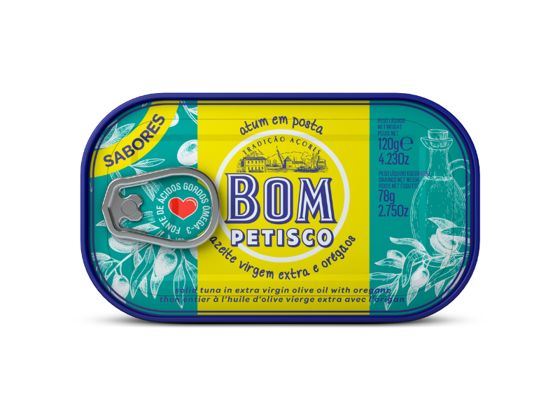 Bom Petisco Atum em Azeite Virgem Extra e Orégãos 120 Gr