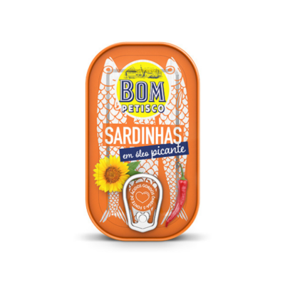 Bom Petisco Sardinhas Inteiras Em Oleo Picante 120 Gr