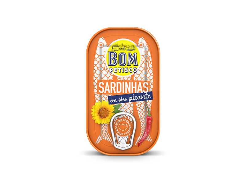 Bom Petisco Sardinhas Inteiras Em Oleo Picante 120 Gr