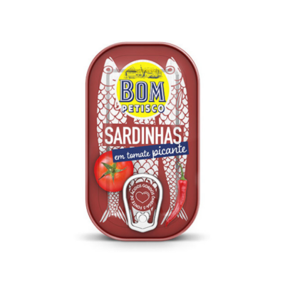 Bom Petisco Sardinhas Inteiras Em Tomate Picante 120 Gr